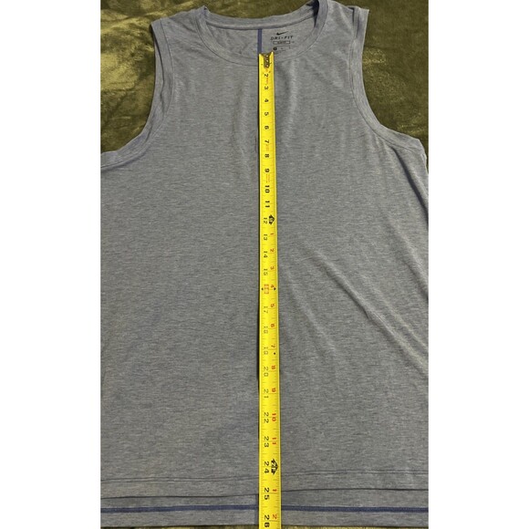 Medium Nike Yoga Mens Dri FIT Training Tank Top BV4036 431 Lapis/Aluminium/Black - Picture 5 of 7